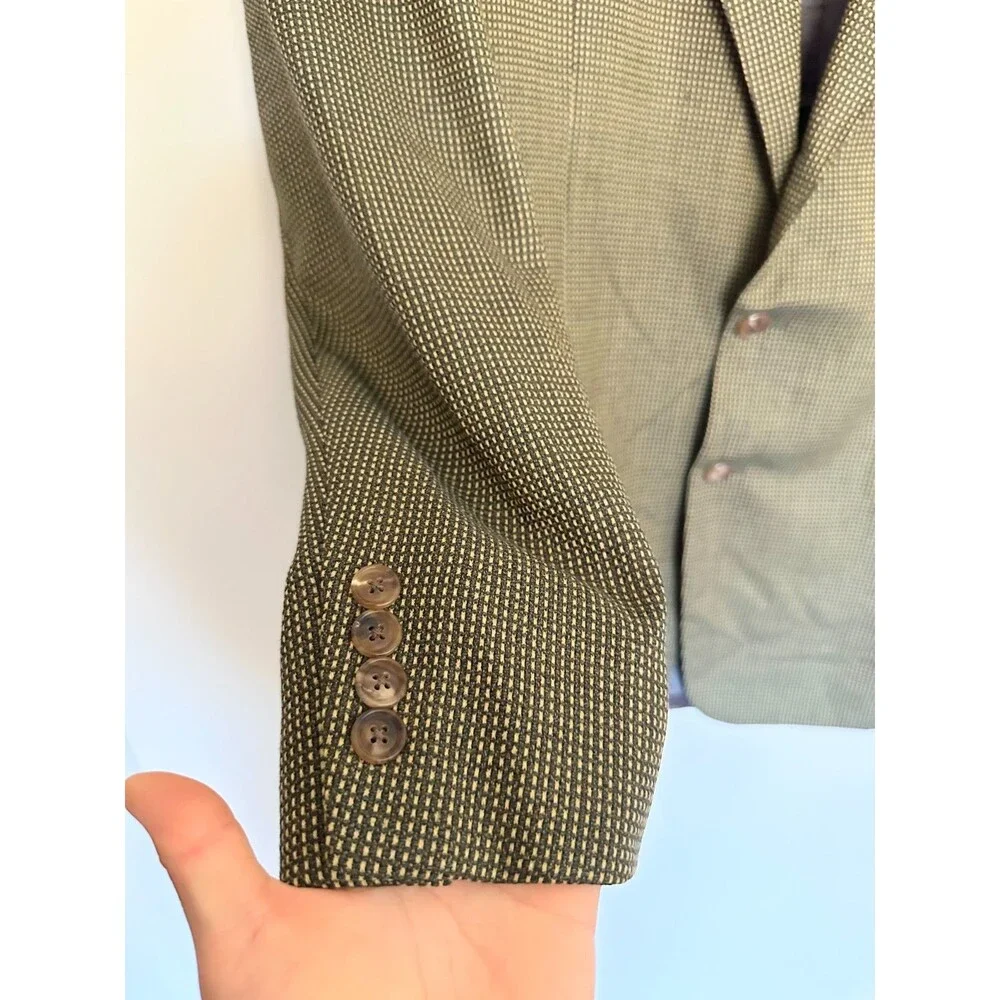 Ermenegildo Zegna Neiman Marcus 100% Wool Yellow Gray Sport Coat Blazer IT 58